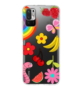 PrintiFy Xiaomi Redmi 10 5G ile Uyumlu 1mm Slim Fit Water Color 5 Baskılı Şeffaf  Kılıf