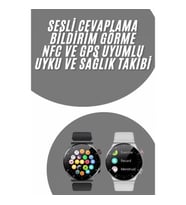 Mey İthalat® Akıllı Saat Adımsayar Nabız Ölçer Titreşim Özellikli Çağrı Cevaplama Sosyal Medya