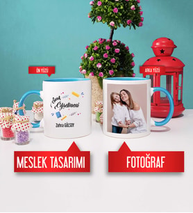Sınıf Öğretmeni Kupa Bardak Mavi Fotoğraflı