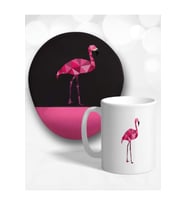 Pink Flamingo Oval Bilek Destekli Mouse Pad Ve Kupa Bardak Seti