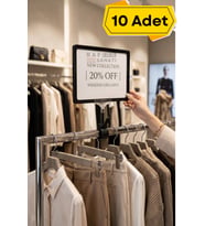 10 Adet - A5 Mandallı Etiketlik Fiyatlık Sepet Raf Askılık Fiyat Etiketi Çerçeveli Market Mağaza