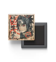 Sasuke Uchiha - Baskılı Buzdolap Magneti Kare - 9x9 cm