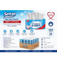 SENSO Tek Çek Peçete 250’li 24 Paket