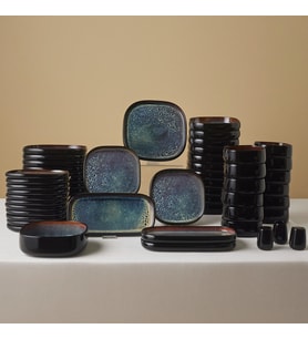 Karaca Earth Collection Galactic Shiny Black 55 Parça 12 Kişilik Yemek Takımı