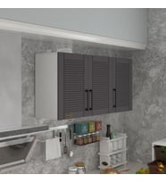 Kenzlife hazır mutfak dolabı limon60 gri mod2 60*120*32 mebran kapak suntalam gövde (Karışık)