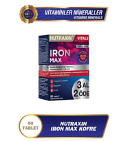 Nutraxin Iron Max 17 Mg 90 Tablet Avantajlı Paket - Gentle Iron, Vitamin C, B12, B6, 3 Aylık Kullanım