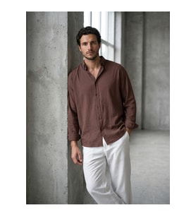 Premium Oversize Müslin Gömlek - % 100 Pamuk, Yıkamalı