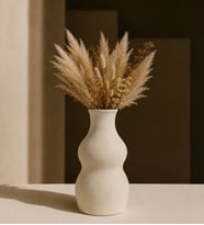 24 cm Dekoratif Vazo - Seramik Görünümlü Vazo - Modern Ev & Ofis Dekorasyon