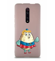 Xiaomi Redmi K20 Soft Premier Kapak Bayan Puff Tasarımlı Silikon Kılıf - Pudra (Şeffaf)