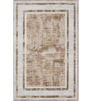 Eliana Home Baskılı, Yıkanabilir Kaymaz Taban Salon Halısı LNA0555 100x150 cm (Kahverengi)