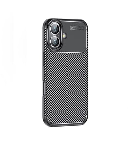 iPhone 16 Kılıf Negro Karbon Tasarım Silikon Kılıf (Siyah)