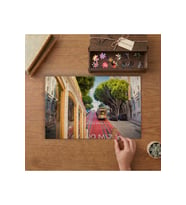 San Francisco Tramvayı Tasarımı 240 parça Ahşap Puzzle Ahşap Kutuda MP03231