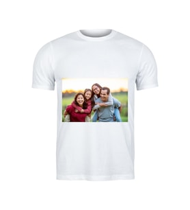 Kişiye Özel Fotoğraf Baskılı Tişört - Kendi Fotoğrafınla Beyaz Unisex Tişört
