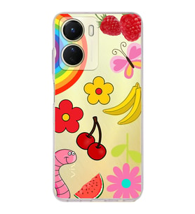 PrintiFy Vivo Y16 ile Uyumlu Water Color 5  Kamera Korumalı Şeffaf  Kılıf