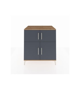 Kronos Şifonyer 3 Raflı 4 Kapaklı 88x59x96 Çam-Antrasit