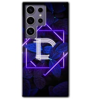 Galaxy S24 Ultra Kılıf HD Desen Baskılı Kılıf - Dark Neon Yaprak D Harfi