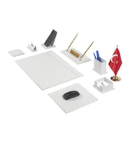 G101 Deri Sümen Takımı 11 Parça Beyaz Full Set