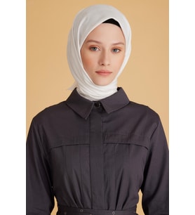 Belli Fresh Monogram Jakarlı Eşarp 2 - 71 Beyaz Monogram Desenli