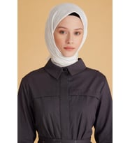 Belli Fresh Monogram Jakarlı Eşarp 2 - 71 Beyaz Monogram Desenli