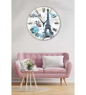 Bilge Retro Tasarımlı Duvar Saati 35 X 35 Cm (Baskılı)