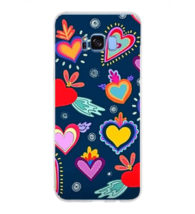 PrintiFy Samsung Galaxy S8 Plus ile Uyumlu 1mm Slim Fit Retro Colors 3 Baskılı Şeffaf  Kılıf