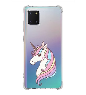 Samsung Galaxy A81  Köşe Korumalı Antişok Kapak Unicorn Tasarımlı Şeffaf Silikon Kılıf
