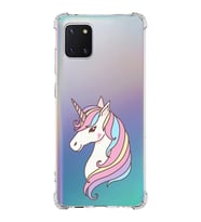 Samsung Galaxy A81  Köşe Korumalı Antişok Kapak Unicorn Tasarımlı Şeffaf Silikon Kılıf