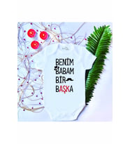 Unisex Bebek Baskılı Baba %100 Pamuklu Çıtçıtlı Body Zıbın