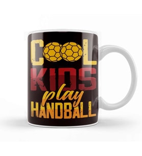Cool Kids Play Handball Handballer Ball Sports Team Player Kupa Bardak Porselen