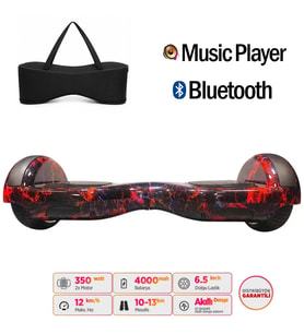 Elektrikli Kaykay Hoverboard Bluetooth Hoparlörlü 6.5 İnç Grafiti D15 - Çanta Hediye