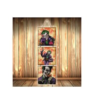 Joker Ha Ha Ha Tasarımlı Üçlü Retro Ahşap Poster Ü389