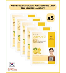 Dermal Aydınlatıcı, Destekleyici Ve Nemlendirici Limon Özlü Kollajen Maske 23 Gr 5 Adet