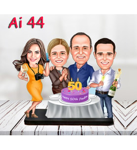 Kişiye Özel Ahşap Biblo - Aile Karikatür Biblo - 4 Kişilik Aile Biblo 15