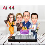 Kişiye Özel Ahşap Biblo - Aile Karikatür Biblo - 4 Kişilik Aile Biblo 15
