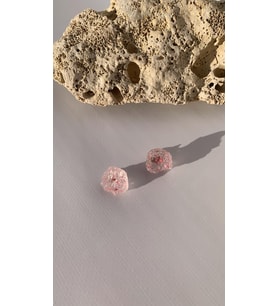 Açık Pembe Renkli Pembe Glitter Süsleme Kristal Şekil Gümüş Aksesuar Epoksi Küpe El Yapımı Hediyelik