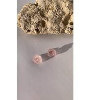 Açık Pembe Renkli Pembe Glitter Süsleme Kristal Şekil Gümüş Aksesuar Epoksi Küpe El Yapımı Hediyelik