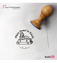 Kitap Kurdu Kişiye Özel Kitap Damgası Kitap Mührü Kaşe Kitap Mühür Özel Damga 454