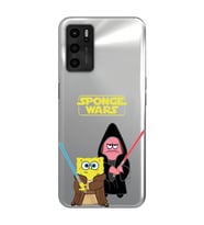 Oppo A16 Uyumlu Sunger Bob Star Wars Desenli Şeffaf Telefon Kılıfı