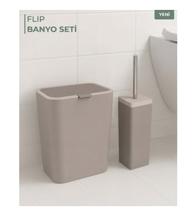 FLIP 2Lİ BANYO SETİ KOYU BEJ -100395