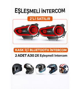 2’li Motosiklet Intercom Bluetooth Kulaklık IP67 Su Geçirmez Otomatik Çağrı LED Işık A30