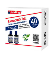 Edding Ekonomik İkili Tahta Kalemi Mürekkebi Mavi 2x100ml