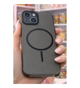 Coverzone iPhone 17 Pro Max ile Uyumlu FrostLine Yar? Transparan Mat Logo G�steren Soft Silikon K?l?f, ?nce Tasar?m, Darbe Emici Arka Kapak Koruma Siyah