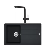 Franke BFG 611-86 Nero Granit Eviye + Franke Active Plus Doccia 2.0 Nero Spirall