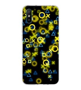 Xiaomi Redmi 9A Uyumlu Kapak Semboller Tasarımlı Şeffaf Silikon Kılıf