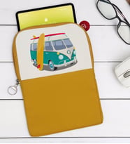 BK Gift Klasik Araç Tasarımlı Taşınabilir Koruyucu Tablet Kılıfı & Organizer Çanta - Sarı-3