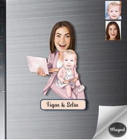 Kişiye Özel Anneler Günü Ahşap Magnet -6
