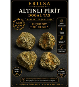 Sertifikalı Altınlı Pirit Doğal Taş Kütle - 40-60 mm Orta Boy Ham Kristal