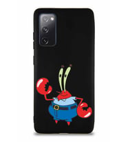 Samsung Galaxy S20 FE Soft Premier Kapak Bay Yengeç Tasarımlı Silikon Kılıf - Siyah (Şeffaf)
