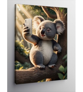 Kanvas Tablo Selfie Çeken Sevimli Koala