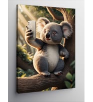 Kanvas Tablo Selfie Çeken Sevimli Koala
